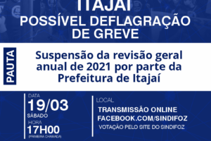 Assembleia Geral de Itajaí para possível deflagração de greve
