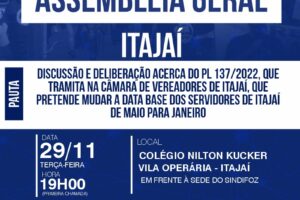 ITAJAÍ – EDITAL DE CONVOCAÇÃO DE ASSEMBLEIA GERAL EXTRAORDINÁRIA