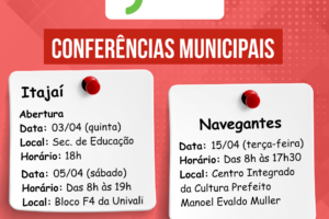 Itajaí e Navegantes agendam conferências municipais de Saúde do Trabalhador e da Trabalhadora