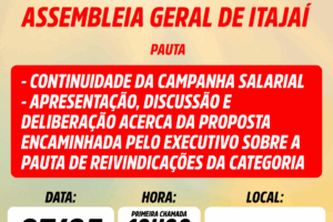 Assembleia Geral de Itajaí na próxima quarta-feira