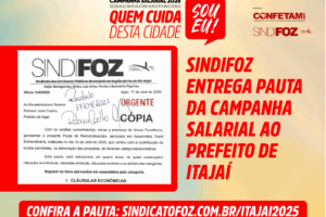 Sindifoz entrega pauta da Campanha Salarial ao prefeito de Itajaí