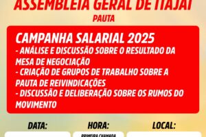 Assembleia Geral de Itajaí nesta terça-feira