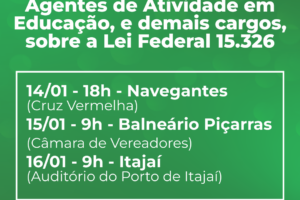 Reuniões com Monitores, Agentes de Atividade em Educação, e demais cargos, sobre a Lei Federal 15.326/26