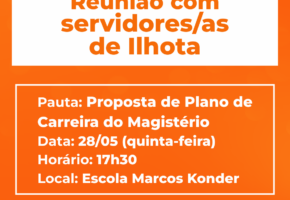 Reunião com servidores/as de Ilhota na quinta-feira