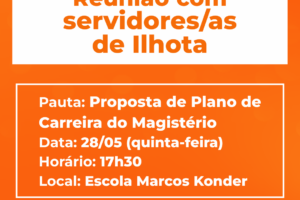 Reunião com servidores/as de Ilhota na quinta-feira